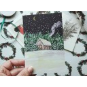 Mydesignpictures Ziemassvētkiem atverama kartīte 10*15 cm Winter night landscape with a house